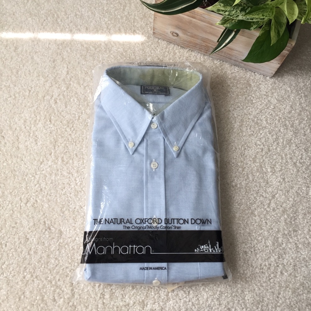 Manhattan Oxford Blue Button Down
